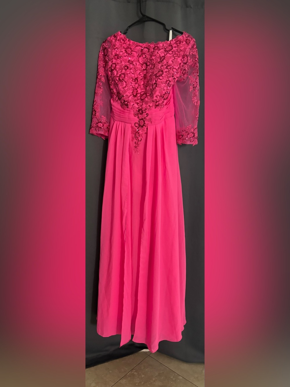 Pink Sequin Gown - Size 14